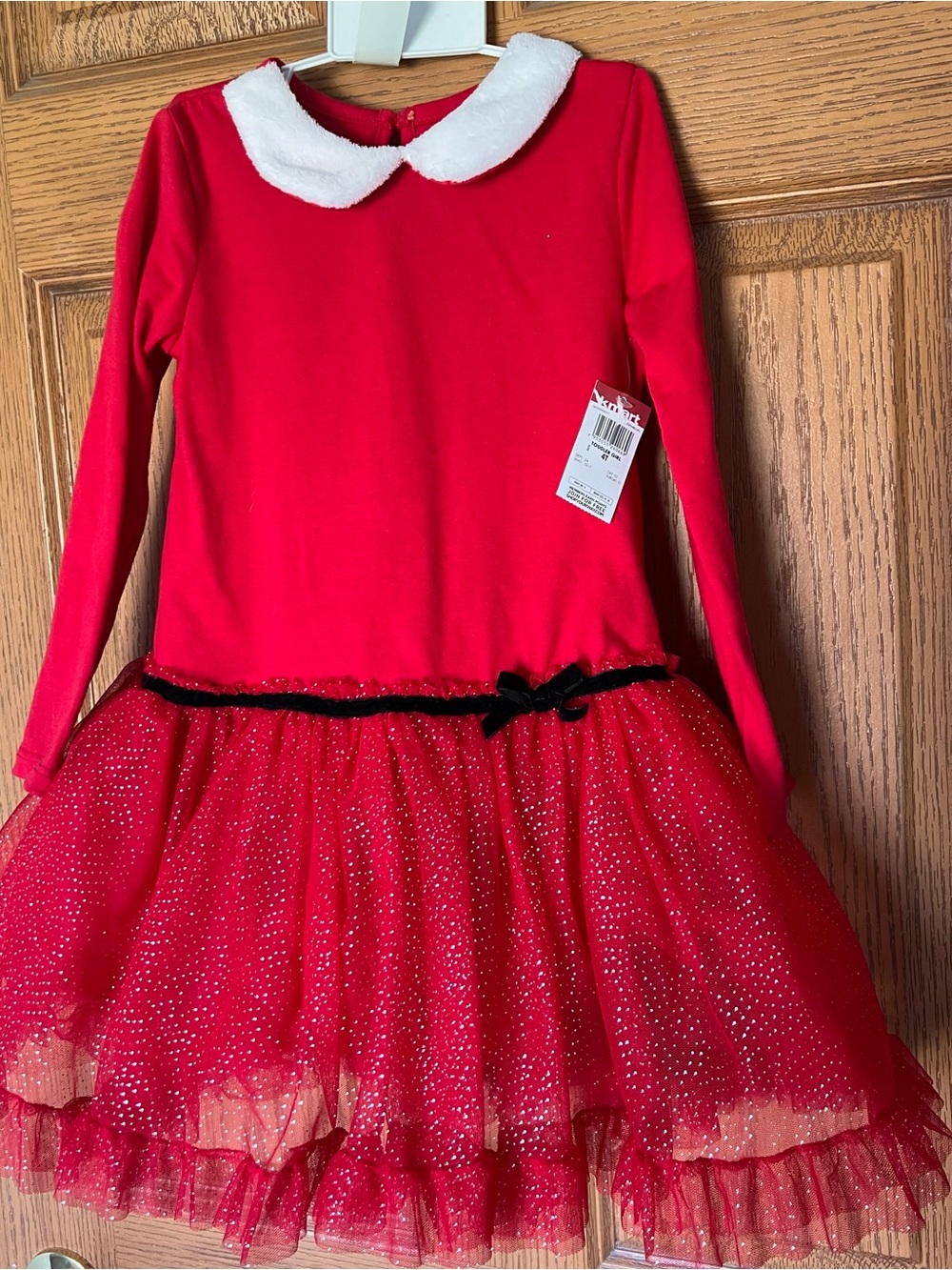 NWT Holiday Editions 4T Girls Red Long Sleeve Glitter Tutu Holiday Dress